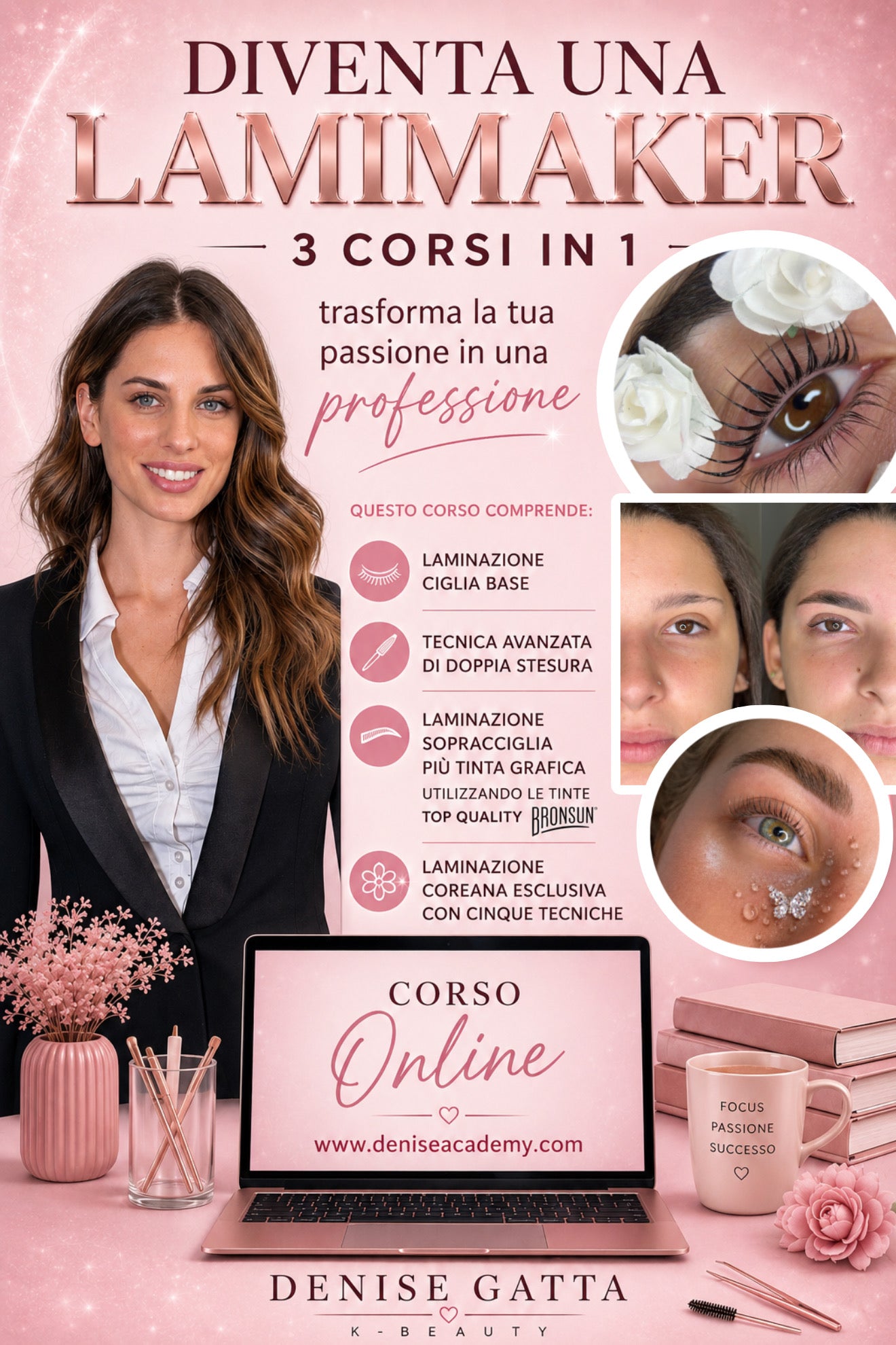 Professione Lamimaker: Trasforma il tuo futuro con il Master 3-in-1 in Laminazione Ciglia, Sopracciglia e Tecnica Coreana
