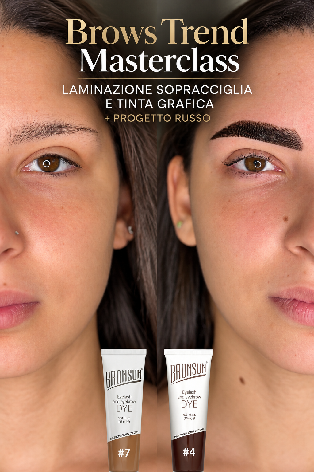 Brows Trend Masterclass: Laminazione sopracciglia e tinta grafica + progetto russo