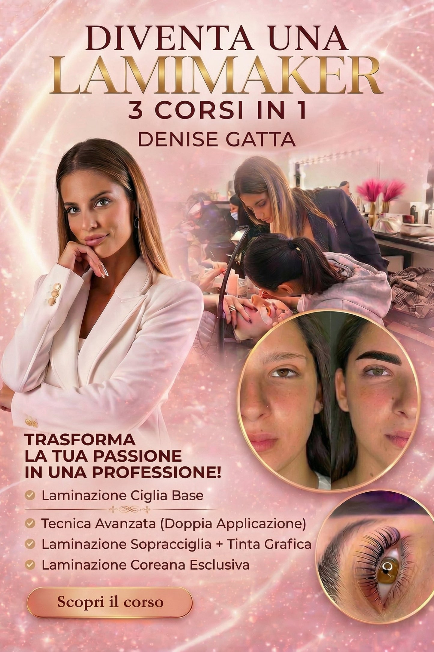 Professione Lamimaker: Trasforma il tuo futuro con il Master 3-in-1 in Laminazione Ciglia, Sopracciglia e Tecnica Coreana