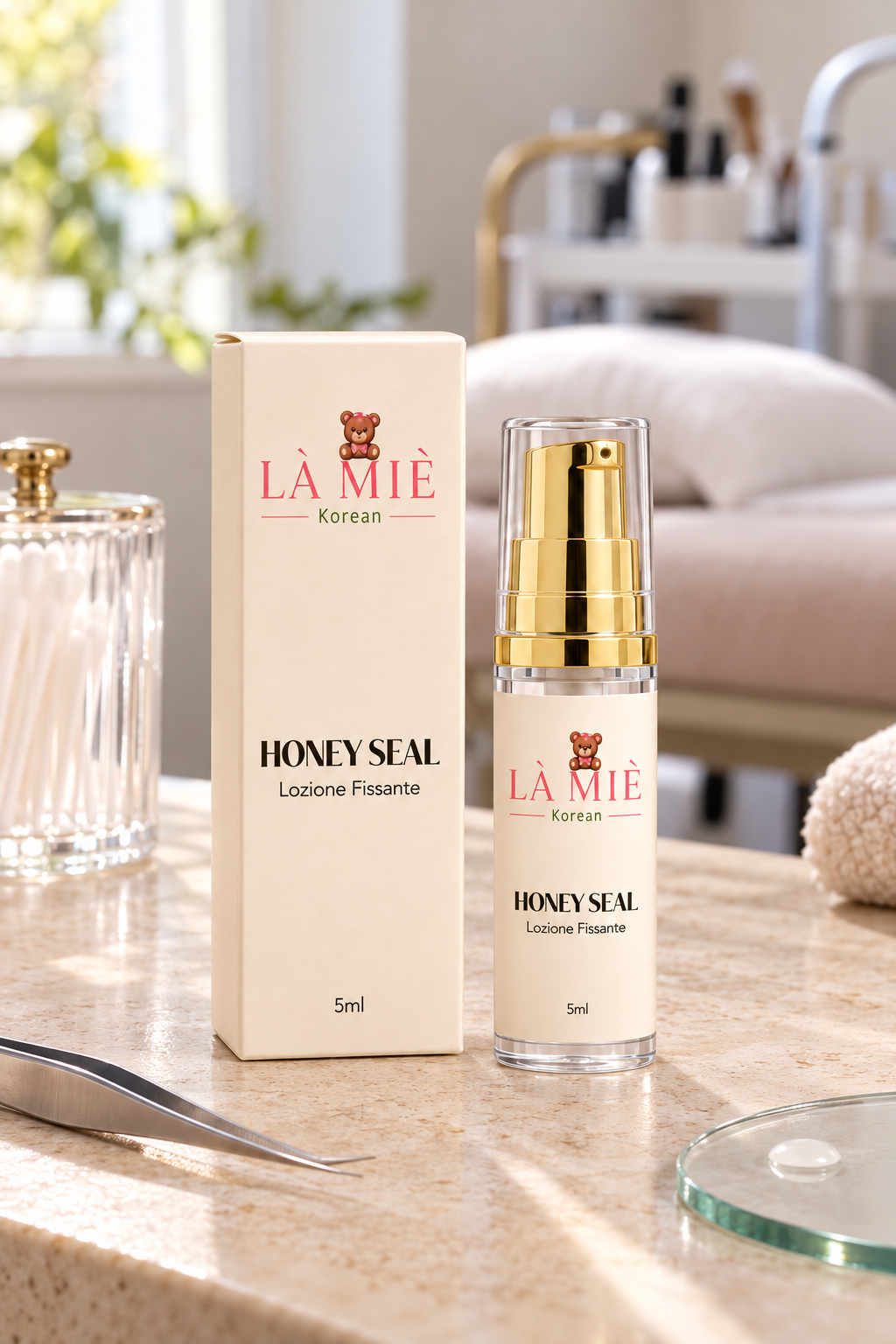 HONEY SEAL Lozione fissante LÀ MIÈ – ambientazione nello studio beauty