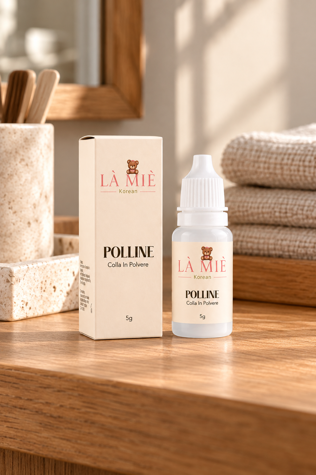 POLLINE colla in polvere LÀ MIÈ Korean – ambientazione nello studio beauty